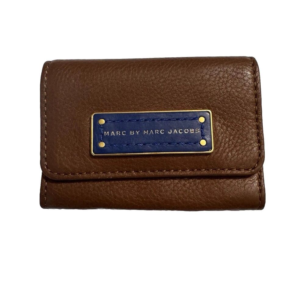 Marc by Marc Jacobs Compact Trifold Wallet Brown Pebbled Leather NWT